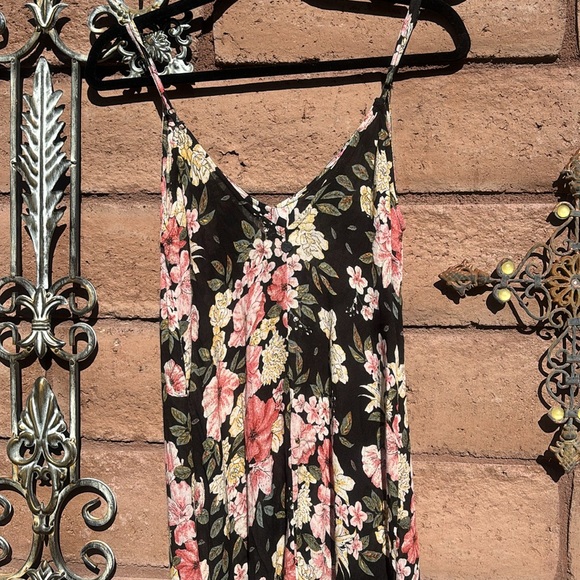 Billabong Dance on the Air Dress Floral Maxi Cottagecore Sleeveless Sheer Small - Picture 10 of 13